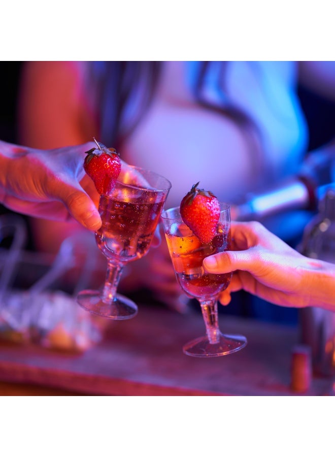 بواو كؤوس نبيذ أنيقة من البلاستيك الصلب الشفاف مع لمعة فضية من BOAO 50 (6 أونصات) - كؤوس متينة وقابلة لإعادة الاستخدام للكوكتيلات والحلويات - أعياد الميلاد وحفلات الزفاف وعيد الميلاد والشواء والنزهات والحفلات - Image 3