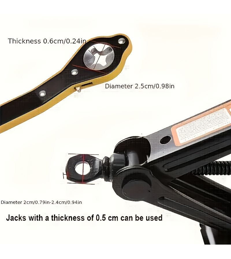 1pc Labor Saving Wrench Suitable For Jack Tire Changing Tool Car Tire Tool Small Horizontal Car Wrench Essential For Car - Image 2