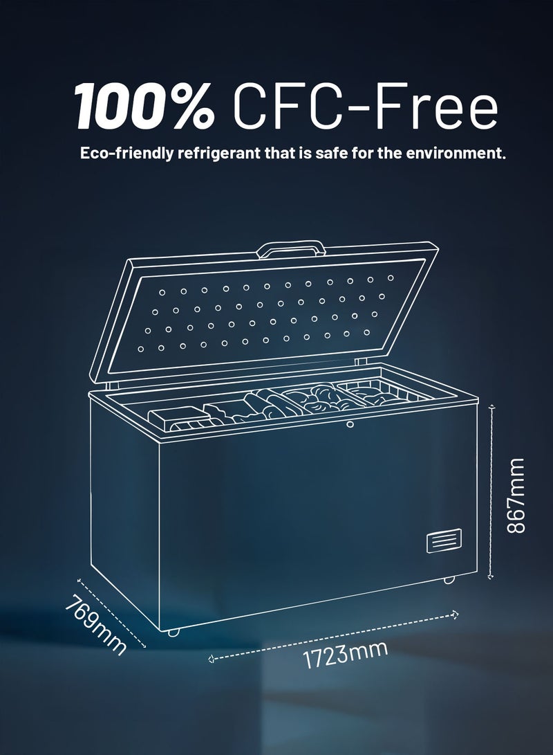 AFRA Chest Freezer, AF-5500CFWT, Adjustable Thermostat, Direct Cooling, Manual Defrost, Energy Saving, White, 1 Year Warranty 550 L 547.5 kW AF-5500CFWT white - Image 5