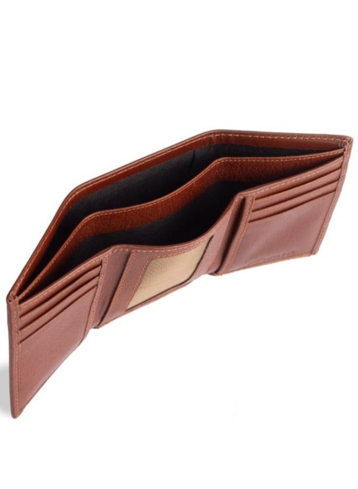 ايه ار سابلاي Ar Gen Fold من Arij Bags | محفظة جلد طبيعي، 9 جيوب للكروت، نافذة شفافة لبطاقة الهوية، قسمين منفصلين للنقود، تصميم نحيف (هافان) - Image 3