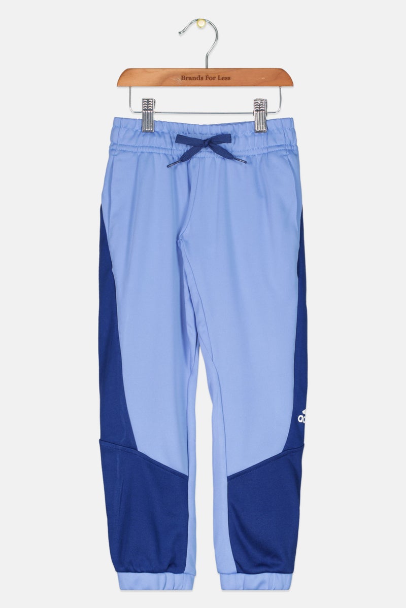 Adidas سروال رياضي للأطفال الأولاد بشعار العلامة التجارية، أزرق - Image 2