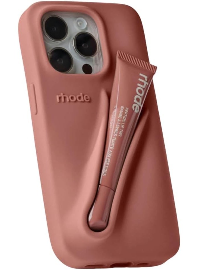 رود جراب هاتف Rhode Iphone 15 Pro مع حامل مرطب الشفاه في العبوة الأصلية، جراب هاتف متعدد الوظائف مع حقيبة سفر أنيقة من السيليكون - Image 1