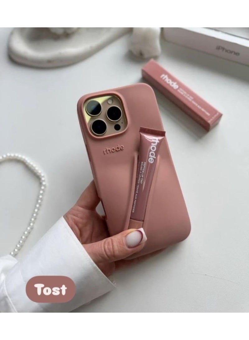 رود جراب هاتف Rhode Iphone 15 Pro مع حامل مرطب الشفاه في العبوة الأصلية، جراب هاتف متعدد الوظائف مع حقيبة سفر أنيقة من السيليكون - Image 2