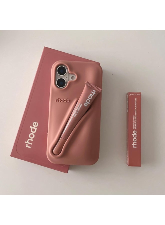 رود جراب هاتف Rhode Iphone 15 Pro مع حامل مرطب الشفاه في العبوة الأصلية، جراب هاتف متعدد الوظائف مع حقيبة سفر أنيقة من السيليكون - Image 3