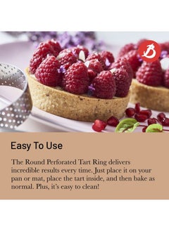 De Buyer Perforated Round Tart Ring 8” Diameter 0.8” Height Perfect For Baking Beautifully Crisp Tarts Easy To Use & Clean Made In France  - Image 5