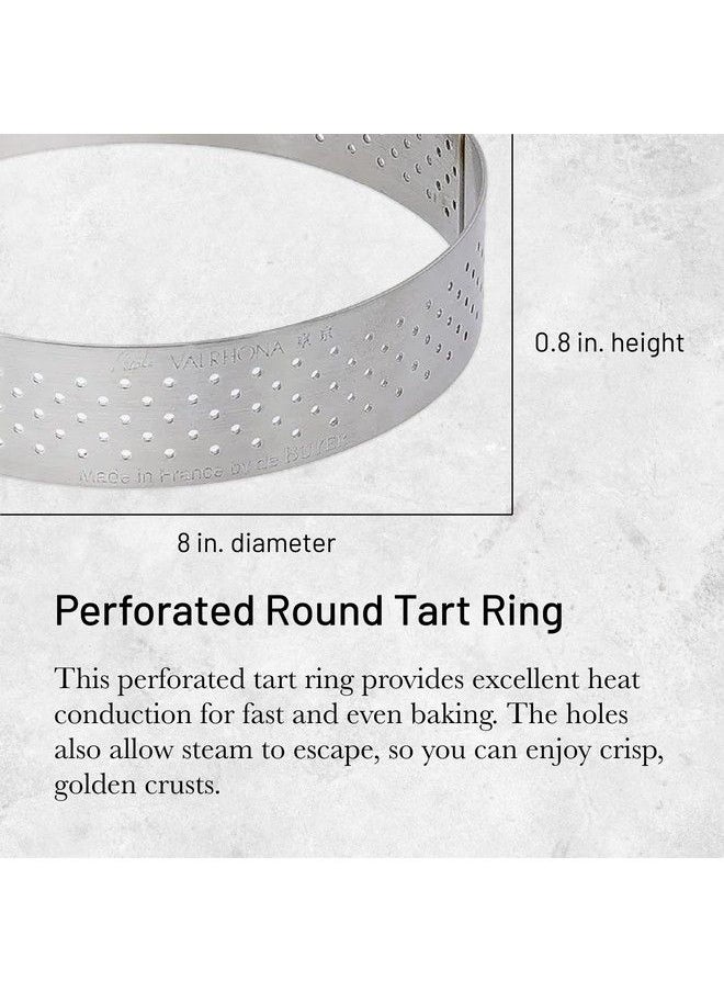De Buyer Perforated Round Tart Ring 8” Diameter 0.8” Height Perfect For Baking Beautifully Crisp Tarts Easy To Use & Clean Made In France  - Image 3