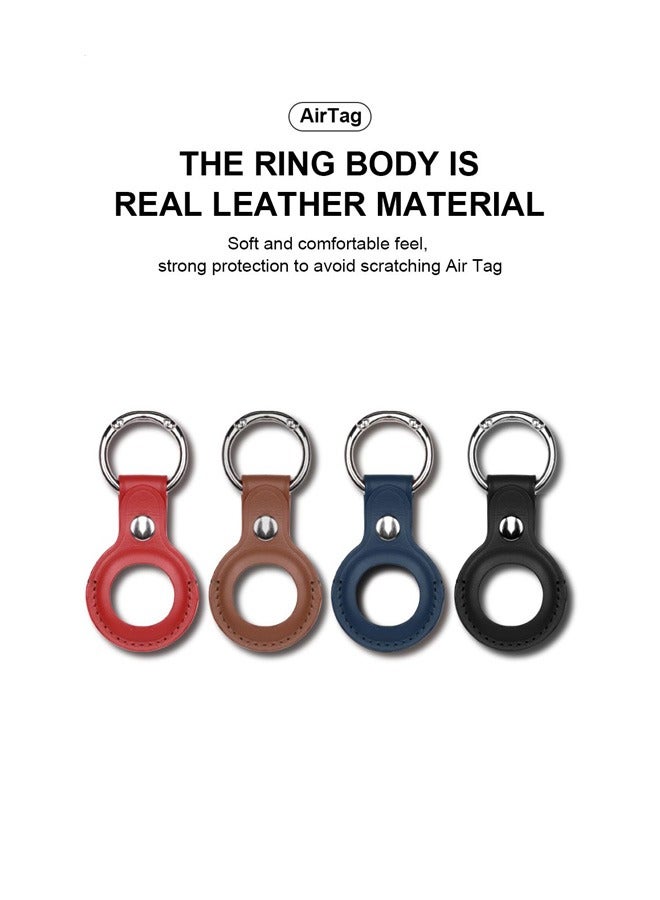 Devia Leather Secure Holder with Key Ring for AirTag – Black - Image 3