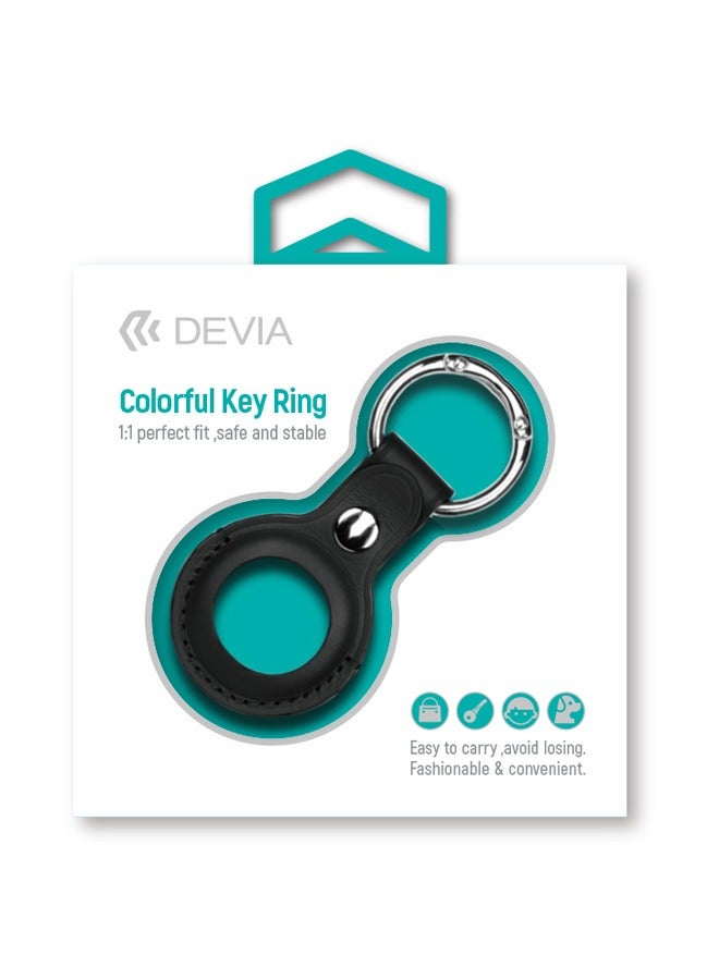 Devia Leather Secure Holder with Key Ring for AirTag – Black - Image 4