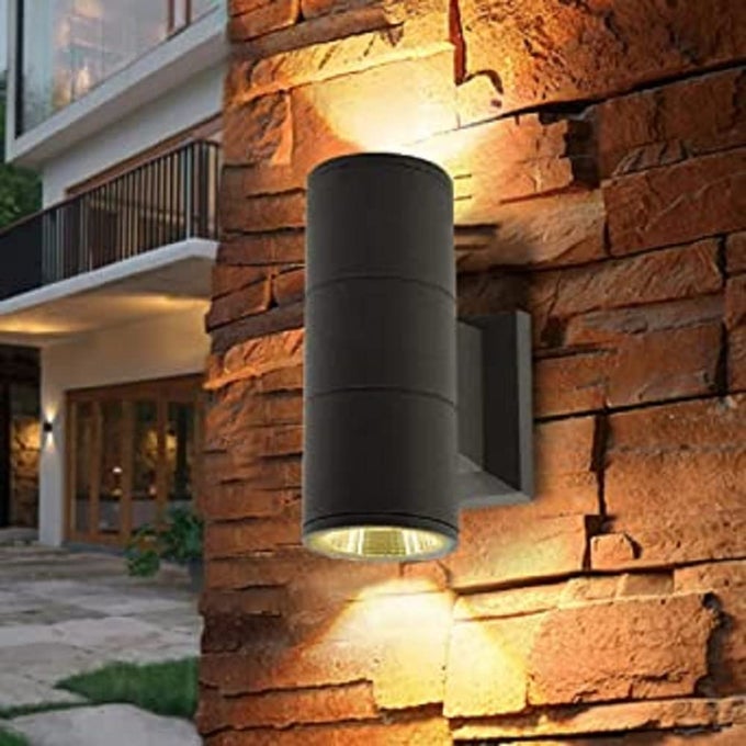 WALL LIGHTS CYLINDER SHAPE FANCY LED LIGHT FOR WALL IP65 WATERPROOF EXTERIOR WALL LAMP 10 WATTS WARM WHITE OUTDOOR WALL LIGHTS FOR ELEVATIONGARDEN PATIO LIGHTS PACK 1