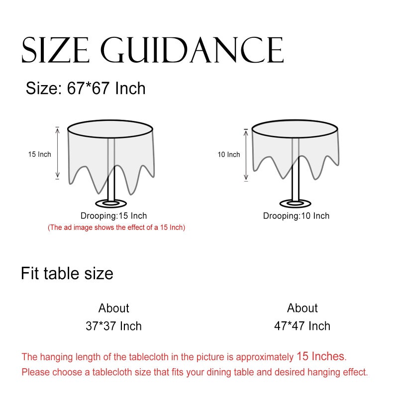 ISAENNE Designer Chinoiserie Linen Floral Round Tablecloth,White Wrinkle Resistant Table Cloth,Elegant Decor Tablecloths for Dining Thanksgiving Kitchen Party Christmas,Diameter 67"-Daffy - Image 5
