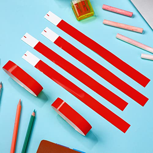 Tudomro 2400 Pack Neon Paper Wristbands Bulk - Waterproof, Lightweight, Adhesive - Concert, Events, Party for Hand Wrist Arm Identification(Red) - Image 4