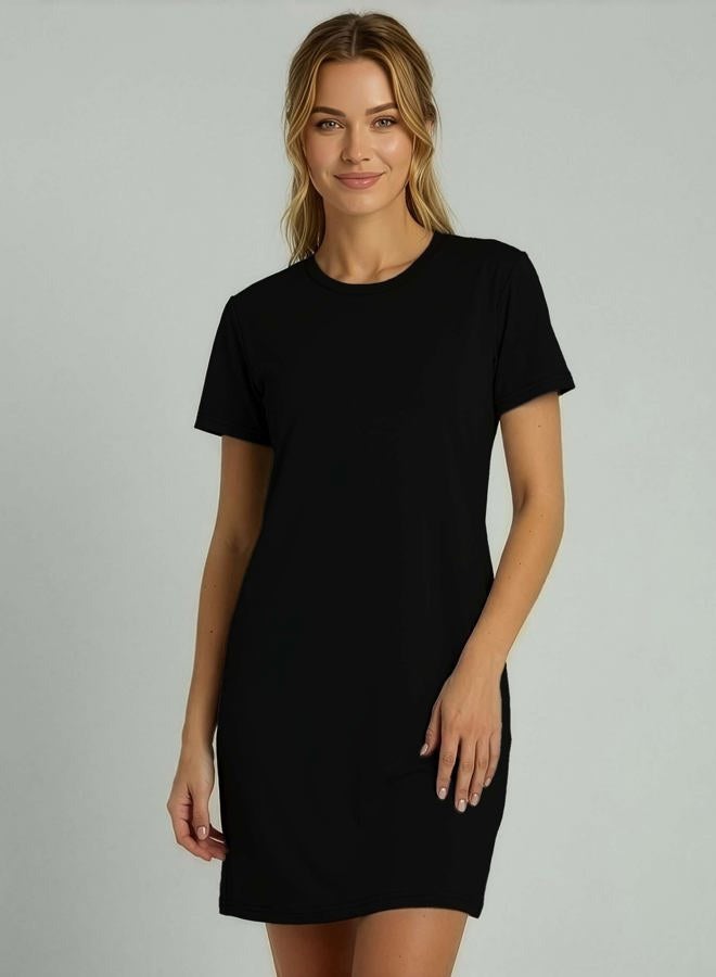 REALESSENTIALS Ladies SS Cotton Crew Knee Length Nightshirt- Set 5, L - Image 2