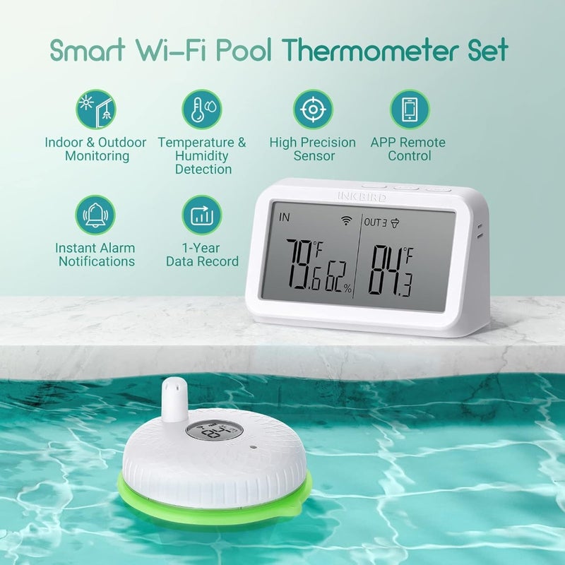 WiFi Floating Pool Thermometer Set with IBS-M2 Gateway Smart App Control IPX7 Waterproof Wireless Water Temperature Monitor for Swimming Pool and Aquarium Accurate Sensor with Real-Time Alert - Image 2