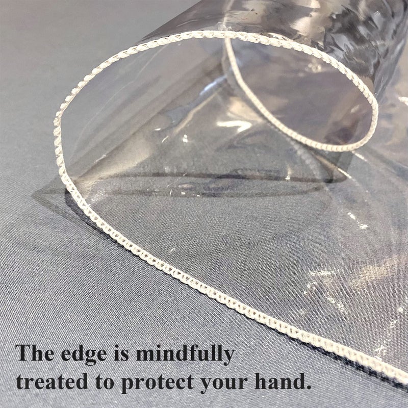 FeelingWarm Clear Table Cover Protector - Oval Clear 60x 90 Inch Plastic Tablecloth Vinyl Transparent Kitchen Waterproof Dining Desk Protector - Image 5