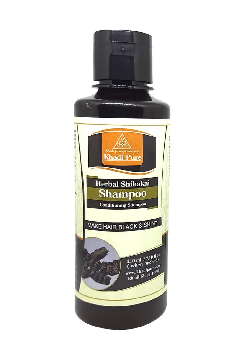 Khadi Pure Gramodyog Herbal Shikakai Shampoo 210ml - Image 1