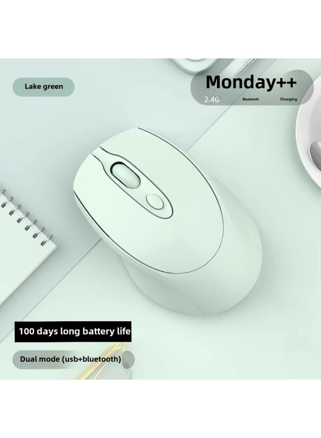 YUSHEDA Wireless Mouse For Girls Office Quiet Silent Charging For Asus HP Lenovo Dell Computer-Specifications: Dual Mode + Charging Battery Life 100 Days  - Image 1