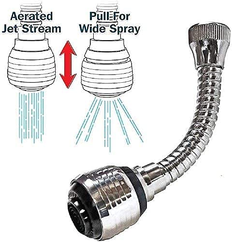 360 Degree Rotating WaterSaving Sprinkler and Faucet Aerator Flexible Water Faucet Sprayer Extender Jet Spray for Sink Turbo Flex  - Image 3