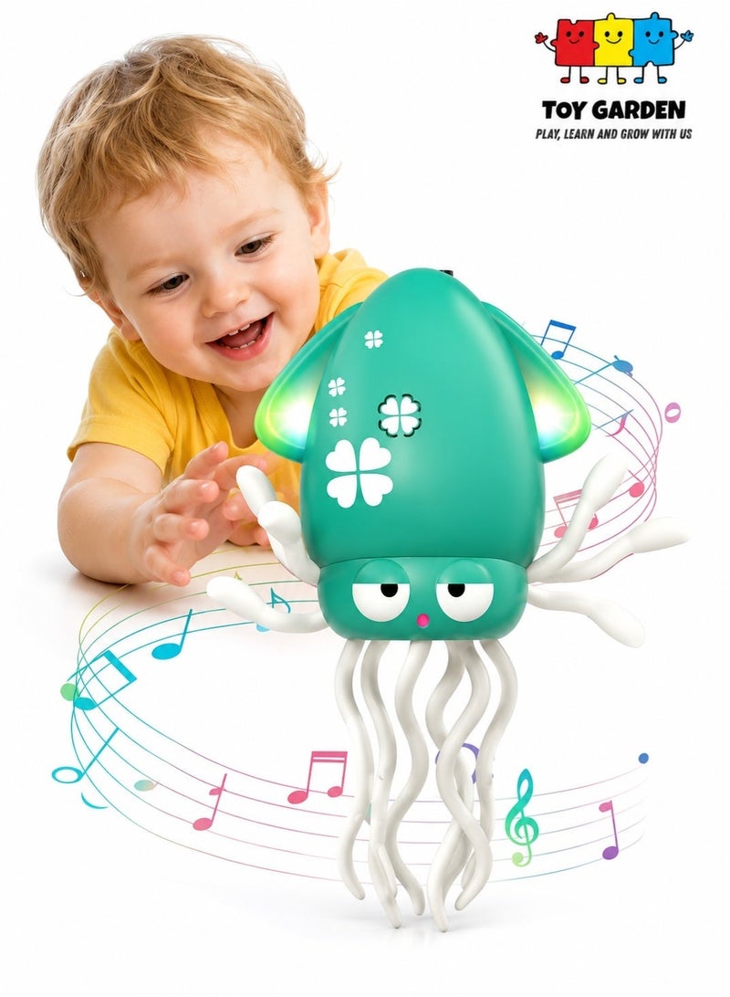 TOY GARDEN Dancing Octopus Toy for Kids, Electric Crawling Toys with LED Lights, Rechargeable Dancing Squid Music Gift for Boys and Girls Ages 3-6, Interactive Octopus Toy - Image 2