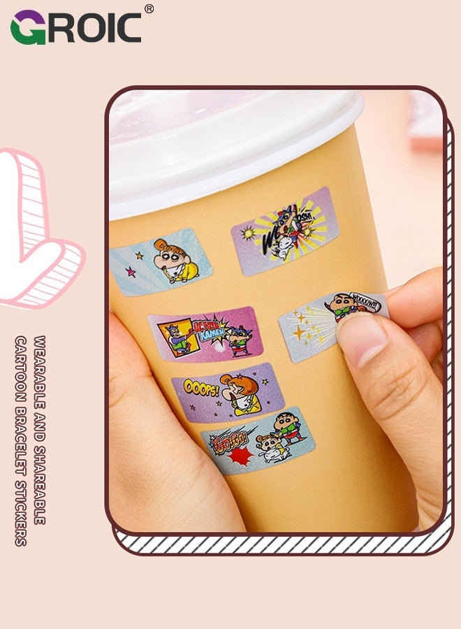 GROIC DIY Bracelets Sticker, Wearable Shareable Stickers with Sticker Book, DIY Jewelry Crafts for Girls, Gift for Girls, Mystery Reveal Sticki Rolls, Sticker String Fun DIY Bracelet and Necklace Making Kit - Image 1