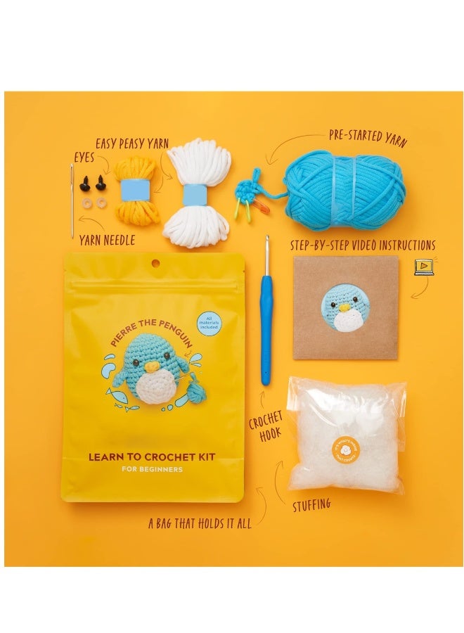 Generic Fun Penguin Crochet Kit for Beginners, Complete with Yarn, Eyes, Stuffing, Hook and Video Tutorials, Ideal Birthday Gift for Kids - Image 4