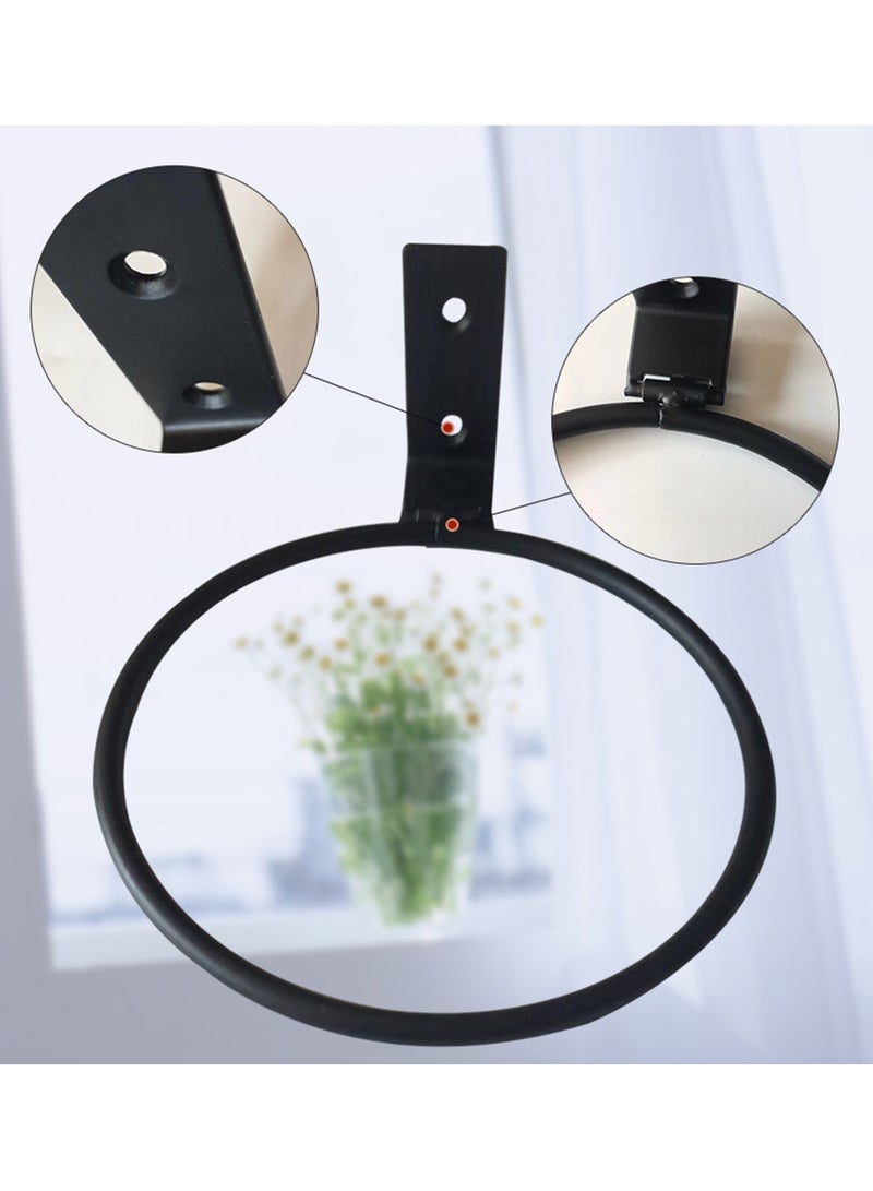 حامل أصيص نباتات معدني معلق على الحائط، شماعة نباتات حديدية معلقة على الحائط، حاملات أواني زهور فنية للخارج 4 بوصة، طقم من 3 - Image 5