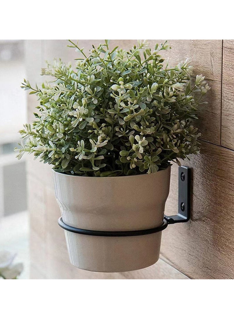 حامل أصيص نباتات معدني معلق على الحائط، شماعة نباتات حديدية معلقة على الحائط، حاملات أواني زهور فنية للخارج 4 بوصة، طقم من 3 - Image 4