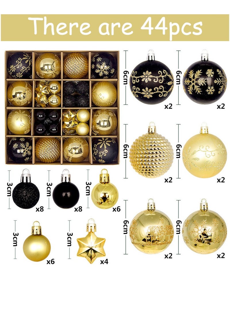 TAPIT Christmas Ball Ornaments 44pcs Shatterproof Plastic Christmas Tree Decorations with Hanging Loop for Xmas Tree Party Home Decor Christmas Tree Ornaments Set Christmas Tree Decorations - Image 2