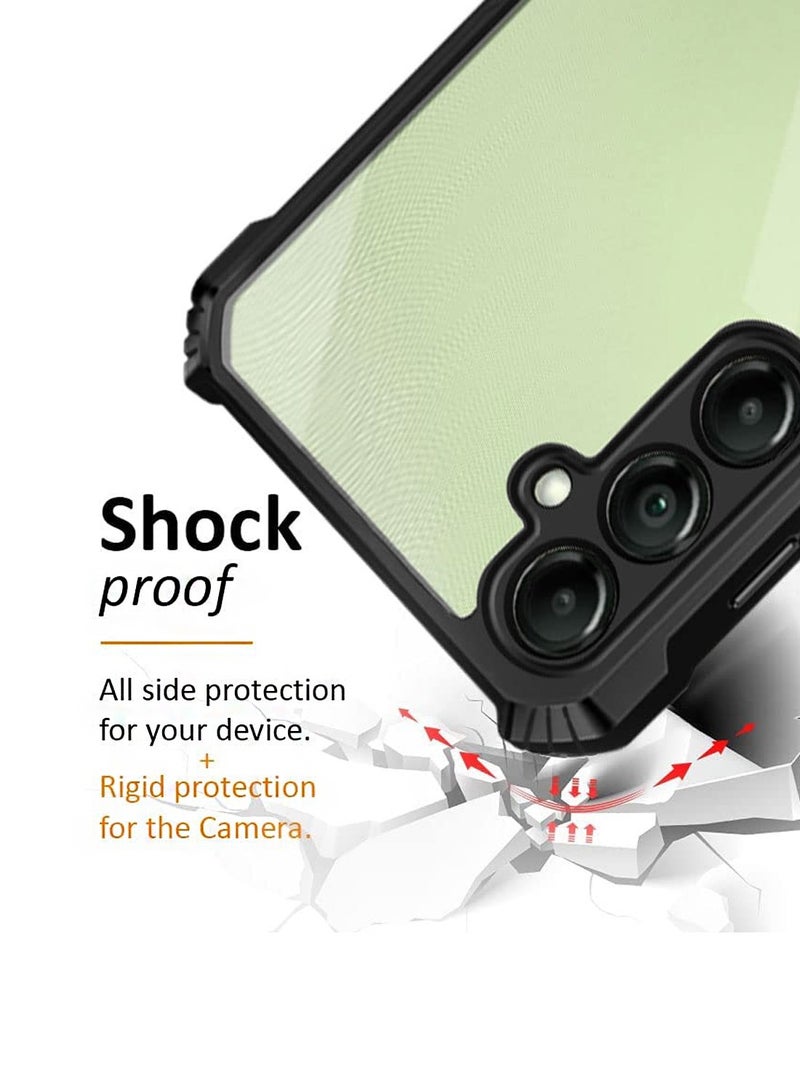 Wtech Samsung Galaxy S24 FE 5G 2024 Hybrid TPU Silicone with Raised Armour Bumpers Slim Case Cover - Black - Image 4