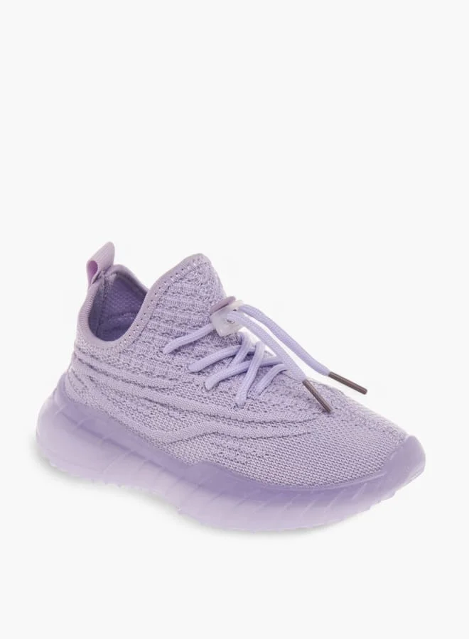 شو اكسبرس Girls Monotone Sports Shoes with Lace-Up Closure