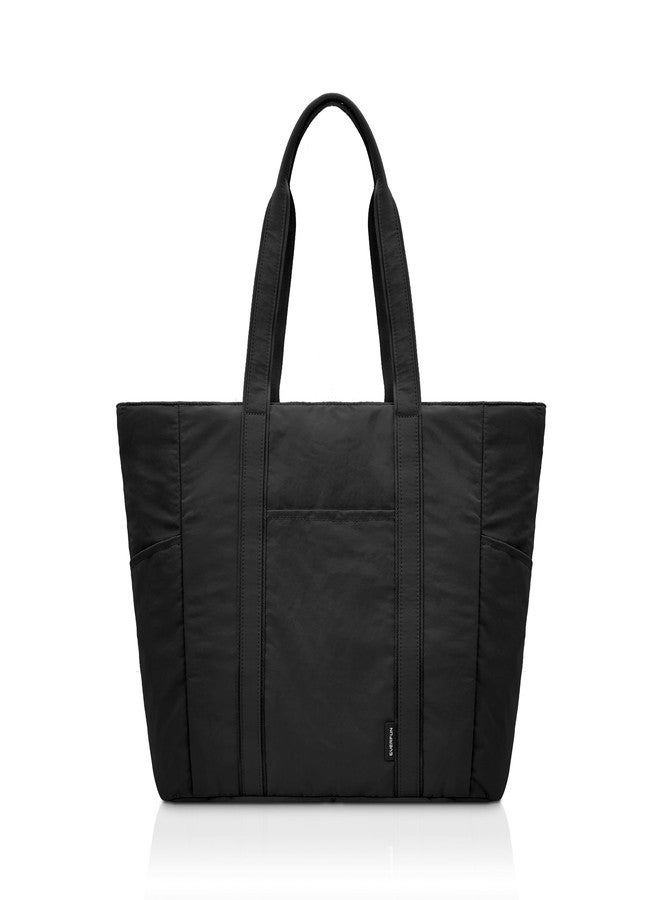 إيفر فن حقيبة يد كبيرة من إيفر فن للنساء، حقيبة رياضية فائقة النعومة، حقيبة يوغا يومية قابلة للغسل بسحاب، مناسبة للسفر، للممرضات، لعطلات نهاية الأسبوع، للشاطئ، للعمل مع الكمبيوتر المحمول، لون أسود - Image 1