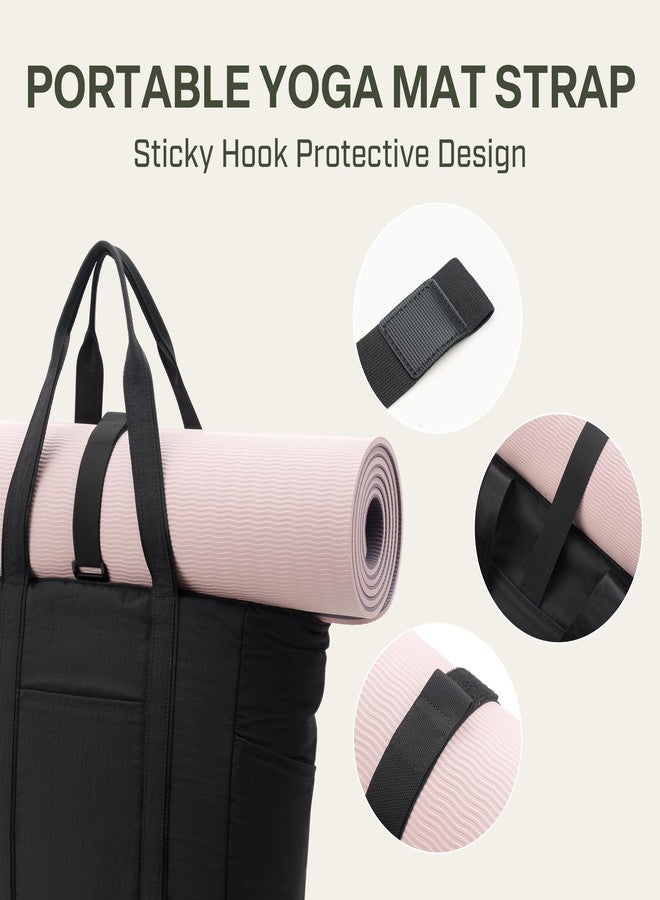 إيفر فن حقيبة يد كبيرة من إيفر فن للنساء، حقيبة رياضية فائقة النعومة، حقيبة يوغا يومية قابلة للغسل بسحاب، مناسبة للسفر، للممرضات، لعطلات نهاية الأسبوع، للشاطئ، للعمل مع الكمبيوتر المحمول، لون أسود - Image 3