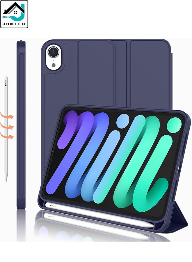 JOMILA iPad mini 7 Case 2024 (A17 Pro), iPad mini 6 Case (8.3-Inch,2021 Model), iPad mini 7th/6th Generation Case with Pencil Holder, Trifold Stand Smart Case with Soft TPU Back - Image 1