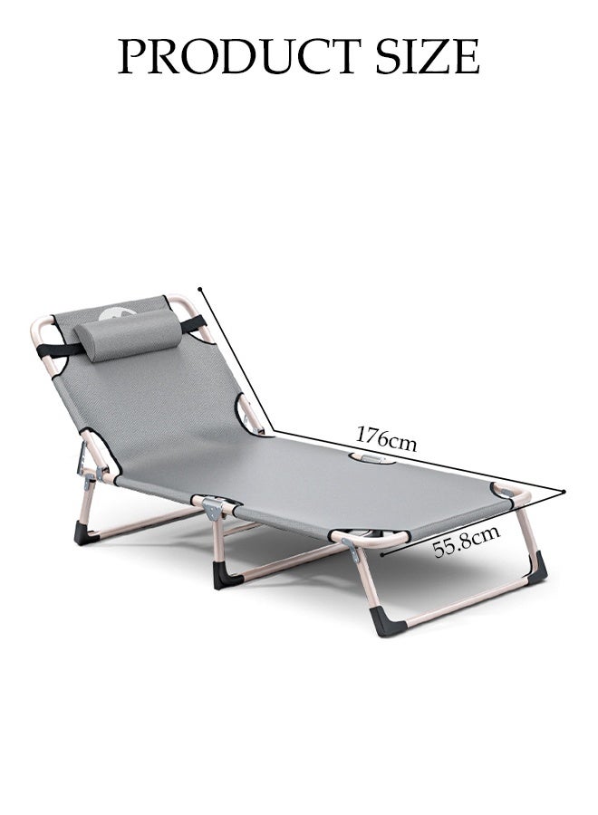 DUNISO Portable Folding Bed with Pillow, Thickened Mattress, Skin-Friendly Fabric, Easy to Fold and Store, Large Single Bed with Strong Sturdy Frame for Home and Office (176*55.8cm) - Image 2