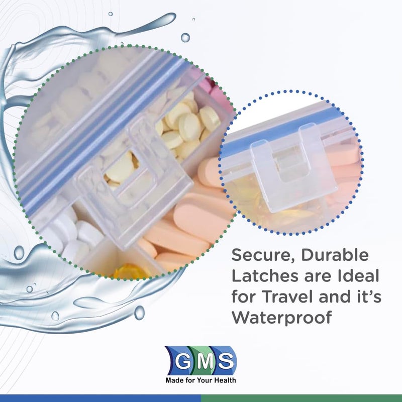 GMS 12 Compartment Vitamin Pill Organizer - Large Size Suitable for Multiple Supplements & Tablets - Safe, Secure Design with Easy Locking Lid - Medicine Cabinet Organizer & Ideal for Travel - Image 3