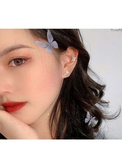 EHOME Butterfly Hoop Earrings For Women,Crystal Rhinestone CZ Drop Earrings For Girls,Gold Plated Cubic Zirconia Earrings for Prom Wedding Brides  - Image 5