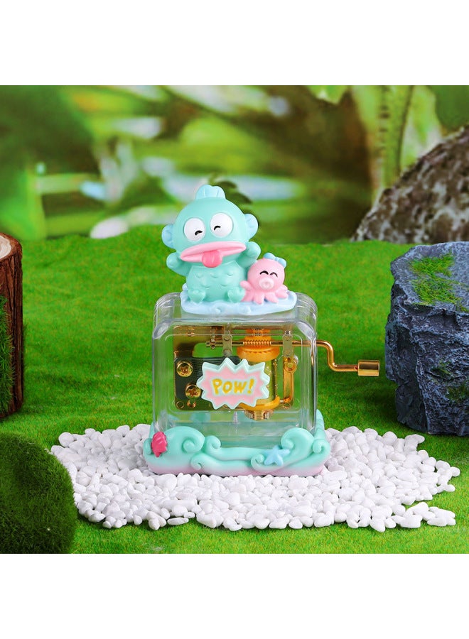 Creative Cute Cozy Time Hand Music Box Creative Music Box Gift Trendy Play Student Gift Wholesale-Color:clear Wave Lotus Shadow-Dimensions:Hand-cranked Music Box  - Image 3
