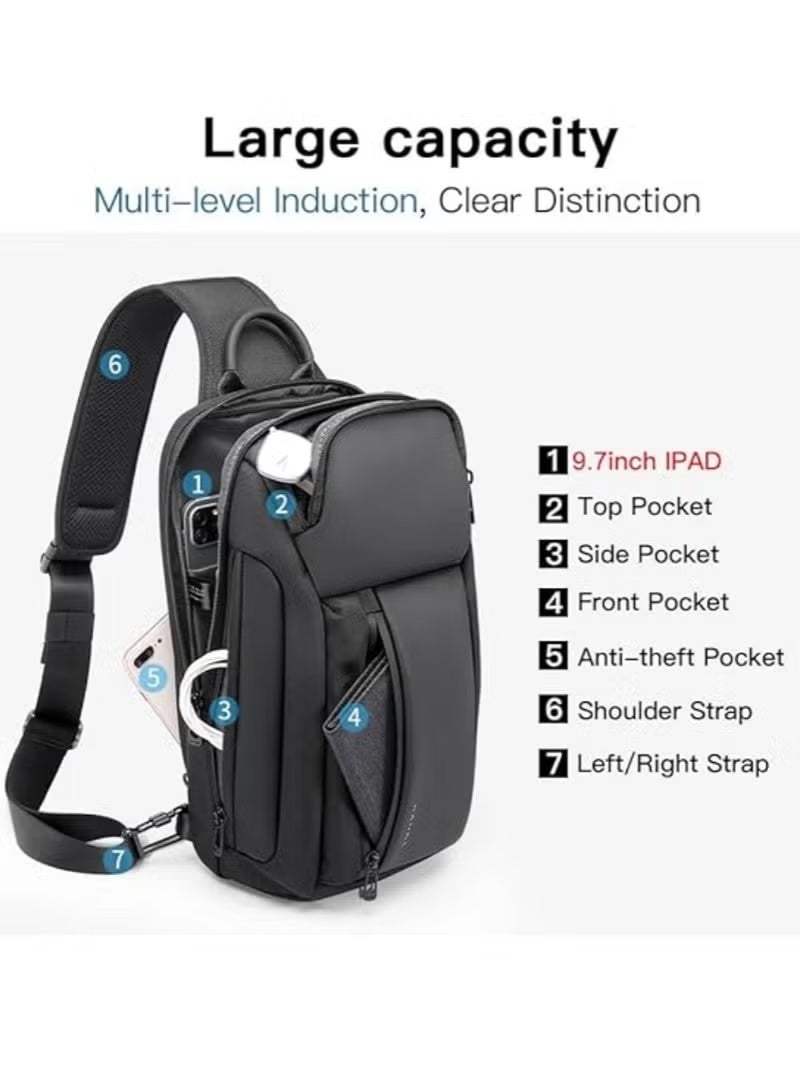 بانجي حقيبة رسول متينة ومقاومة للماء، حقيبة صدر للرجال، حقيبة كتف، حقيبة رسول للرجال، حقيبة ظهر... - Image 2