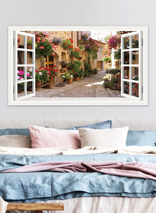 UNUNS Removable Window Vinyl Wall Decals,35.4"x 23.7"(60x90cm) Flower Street Faux Stickers,Peel And Stick Murals For Bedroom,Living Room,Office  - Image 5