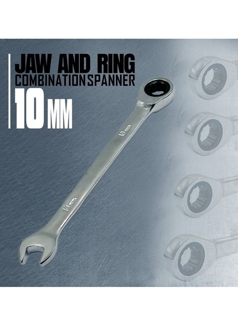 Jaw and Ring Combination Spanner Size:10mm Made From Chrome Vanadium Steel