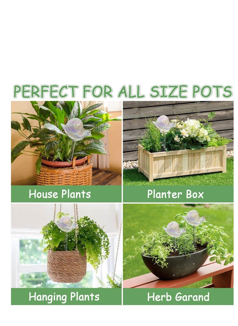 Generic Snail Plant Watering Globes Iridescent Self Watering Planter Insert Glass Plant Watering Devices for Indoor and Outdoor Plants Accessories Plant Self Watering Devices 4 Pcs  - Image 3