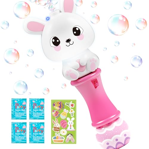spring flower SpringFlower Bubble Blower WandBubble Maker with LED LightUp Effect for KidsBubble Toy for Basket Stuffers Fillers Easter Basket Essentials Easter Eggs Hunt - Image 1