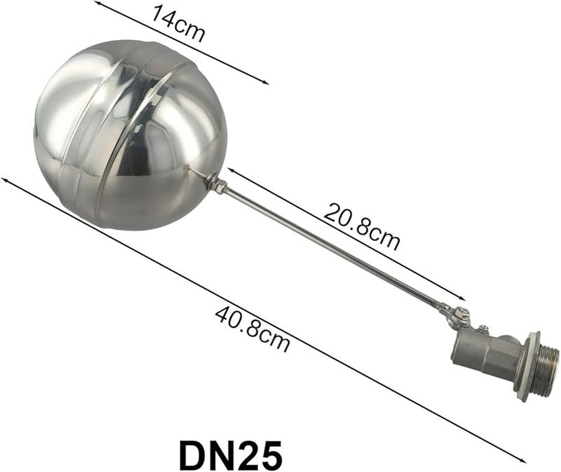 DN25 صمام عوامة أوتوماتيكي من الفولاذ المقاوم للصدأ، جهاز تحكم قابل للتعديل لمستوى المياه للخزانات - Image 3