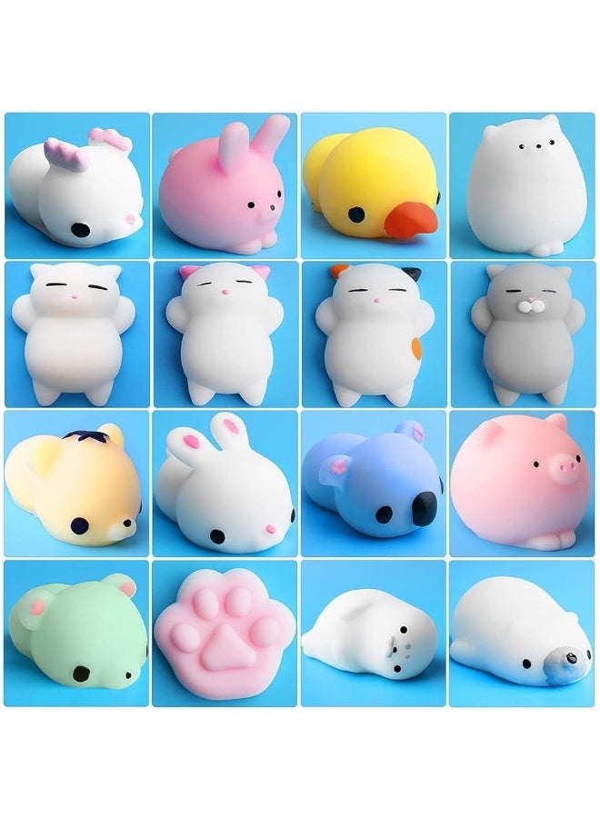 Outee 16 Pcs Mochi Animals Toys Lovely Mochi Cat Stress Relief Toys Mochi Animals Toys Mini Animals Cat Easter Gifts - Image 4