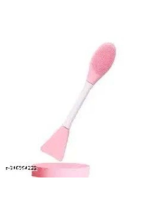 Silicone Face Mask Applicator, 2 in 1 Double-Sided Facial Scrubber Brush Tool, Double-Head Manual Cleansing Brush for Deep Gentle Exfoliating 1PCS (random color)