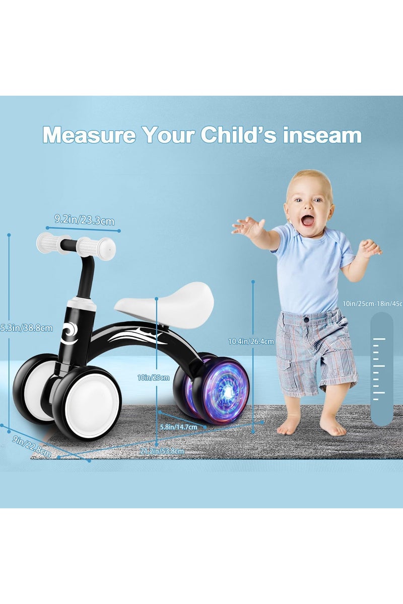 Oasisgalore Colorful Lighting Baby Balance Bike Toys for 1 Year Old Boy Gifts, 10-36 Month Toddler Balance Bike, No Pedal 4 Silence Wheels&Soft Seat First Riding on Toys - Image 2