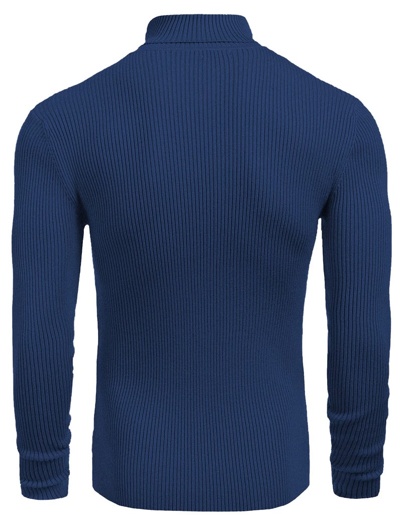 NORTHWIND Men's High and Turtle Neck Cotton Sweater (N Quartz Blue, Small) - Image 3