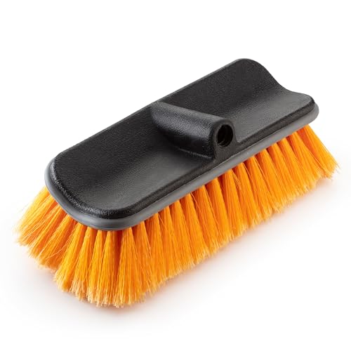 EXTEND-A-REACH Hard Bristle Deck Scrub Brush Heavy Duty Concrete Scrub Brush for Exterior House Cleaning Screw On Floor Brush Scrubber Fits Standard Acme Threaded Extension Poles Pole Sold Separately - Image 2