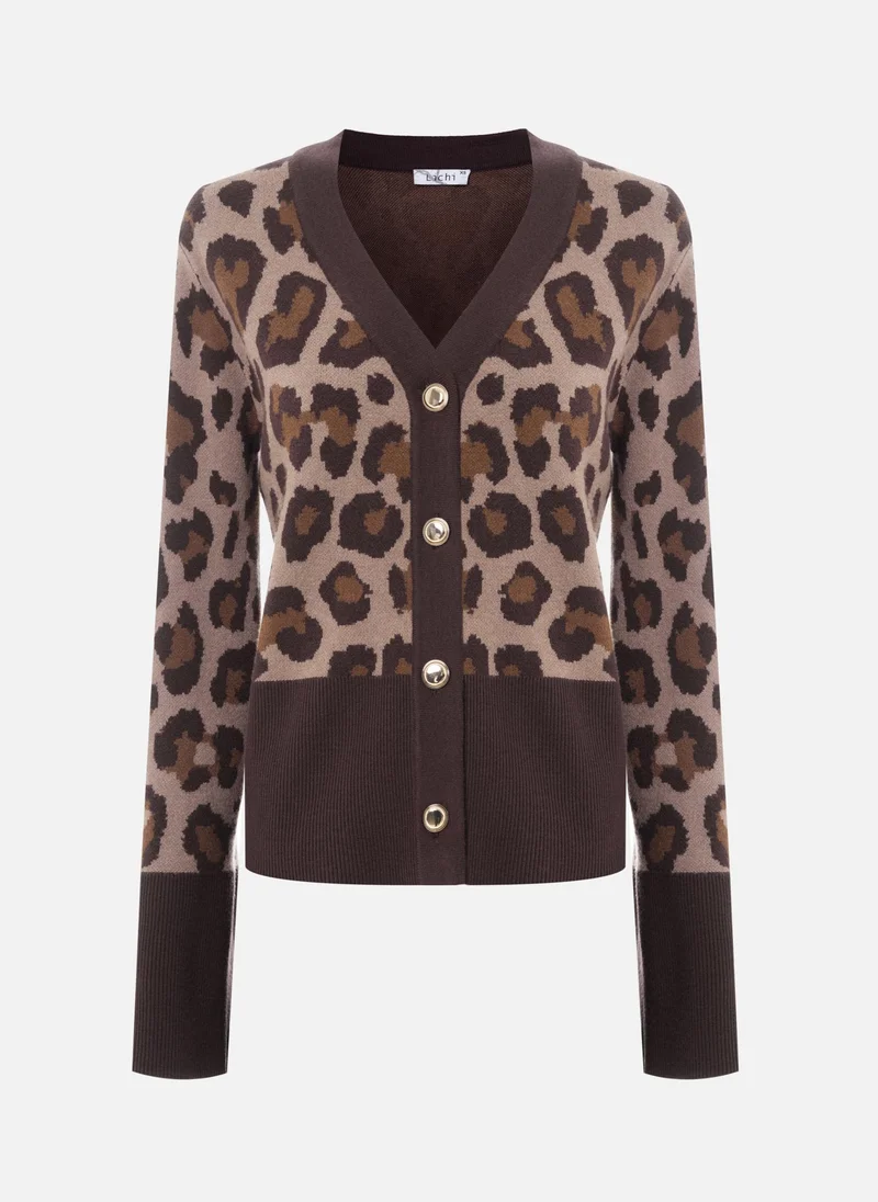 Lichi Knitted cardigan with leopard details
