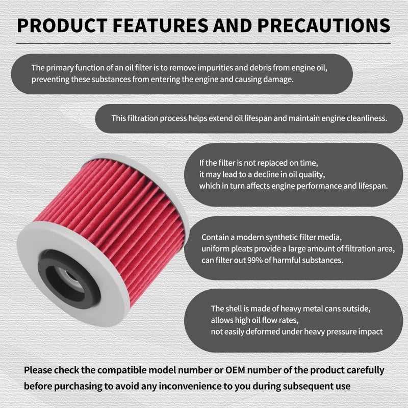 AHL 145 Oil Filter 2H0-13440-90 4X7-13440-00 4X7-13440-01 4X7-13440-90 583-13440-10 5JX-13440-00 Compatible with Yamaha YFM700R Raptor SE 700 2007-2016 - Image 5