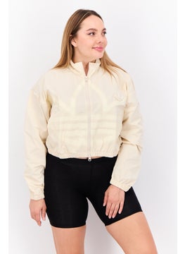 Women Sportswear Fit Long Sleeves Outdoor Jacket, Cream